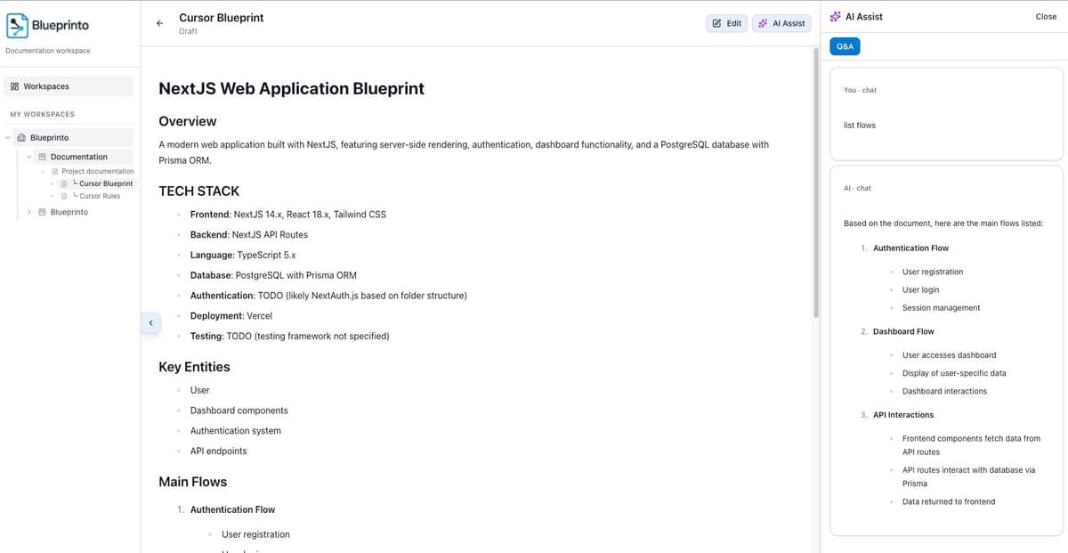 AI assistant interface