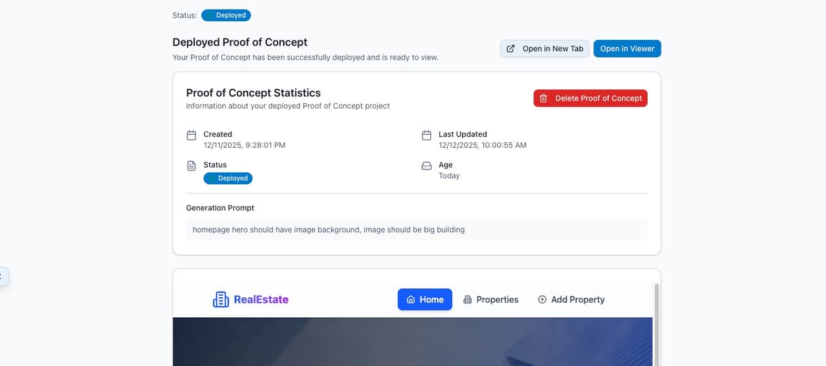 POC project generation